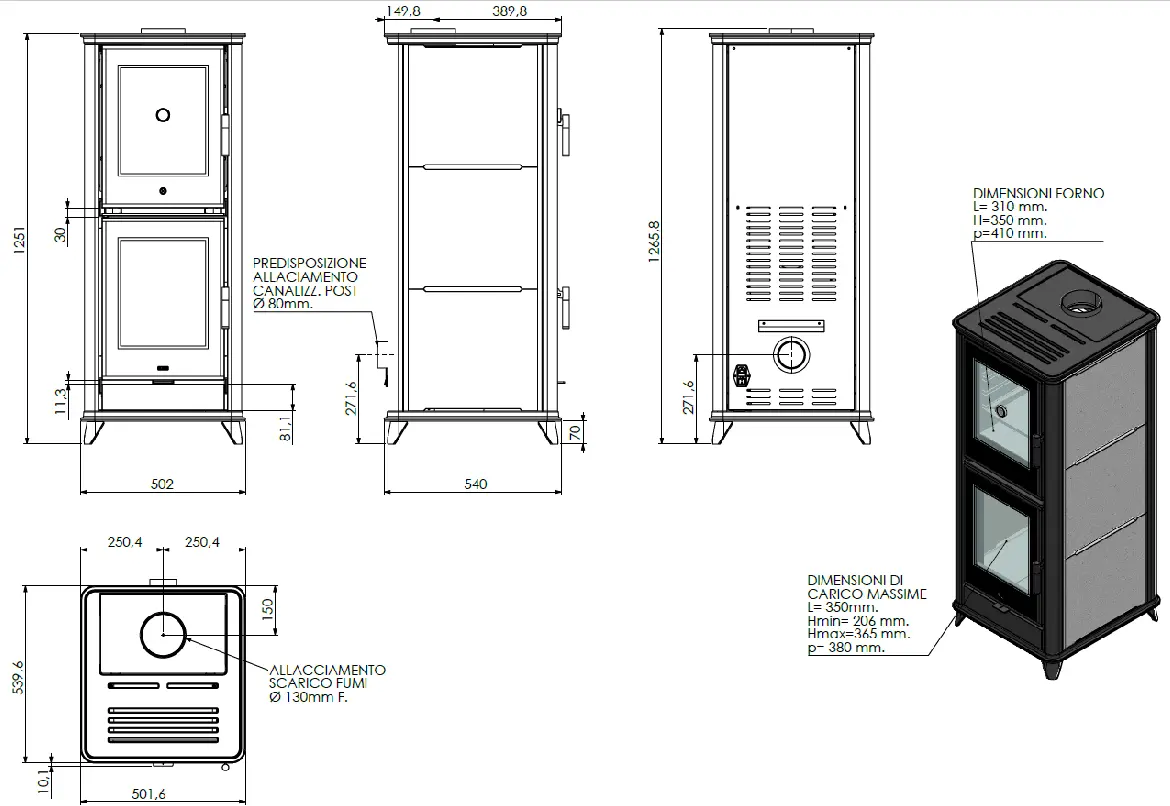 Stufa a legna KLOVER modello OLYMPIA STONE 11 kW - immagine 6