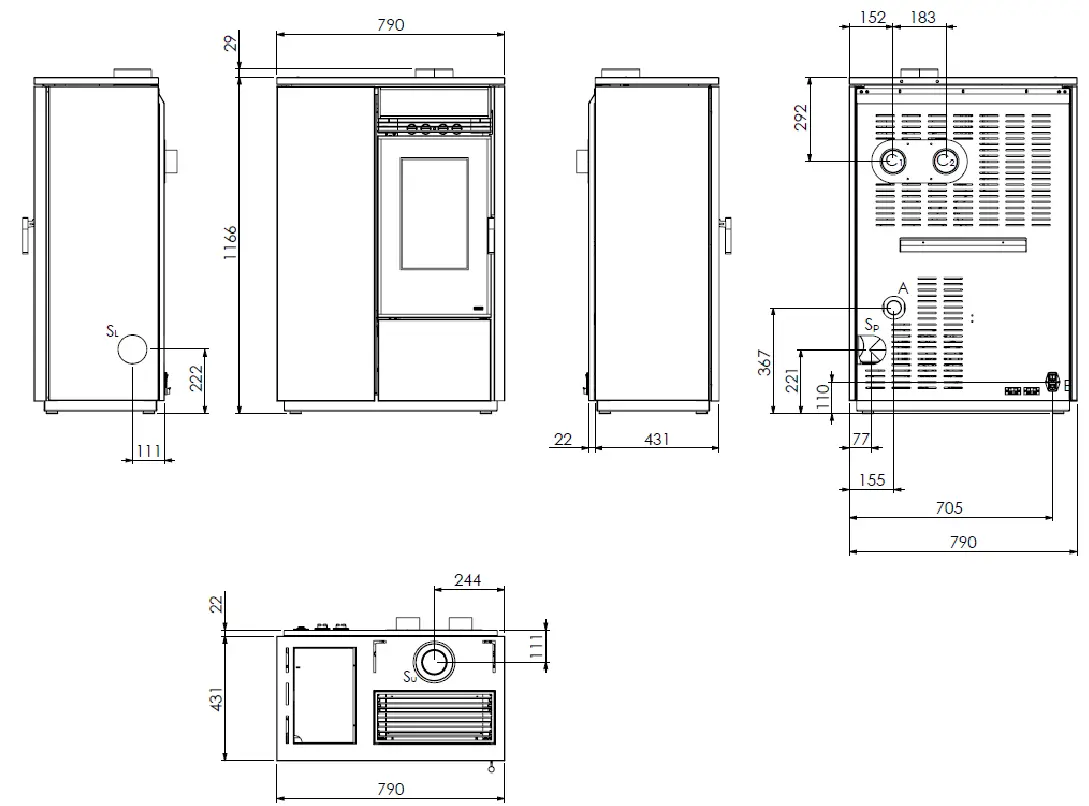 KLOVER pellet stove model SUPER 7 - 9 (Copia) (Copia) (Copia) - Image 9