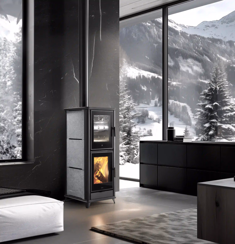 Stufa a legna KLOVER modello OLYMPIA STONE 11 kW - immagine 5