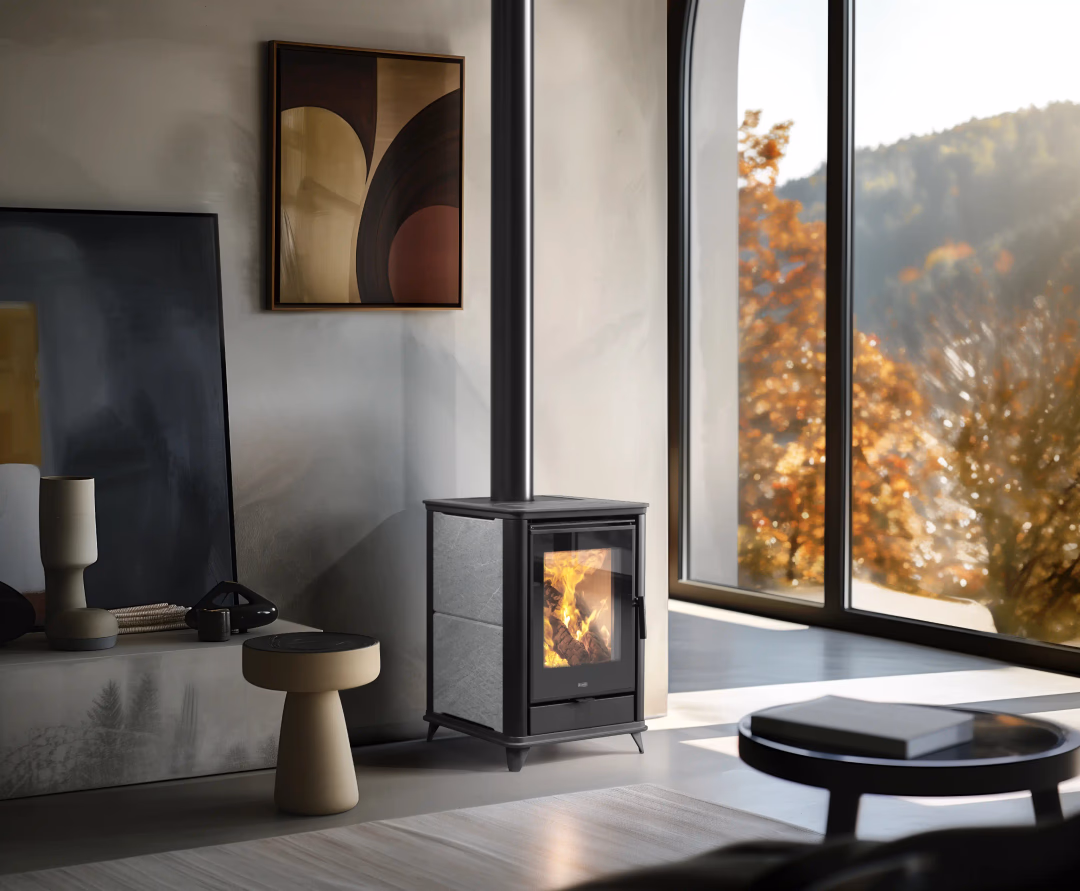 Stufa a legna KLOVER modello MISS WOOD STONE 6,9 kW - immagine 2