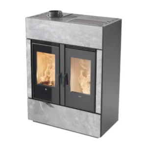 Stufa ibrida a legna-pellet KLOVER modello DUAL AIR 100s GRES