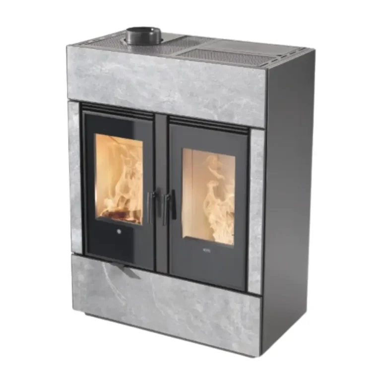 Stufa ibrida a legna-pellet KLOVER modello DUAL AIR 100s GRES
