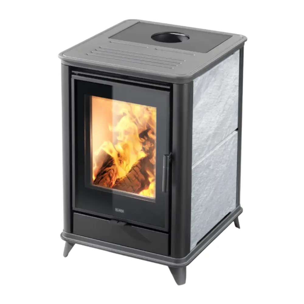 Stufa a legna KLOVER modello MISS WOOD STONE 6,9 kW