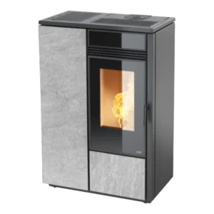 Stufa a pellet KLOVER modello VERTICAL 10s STONE 10,8 kW