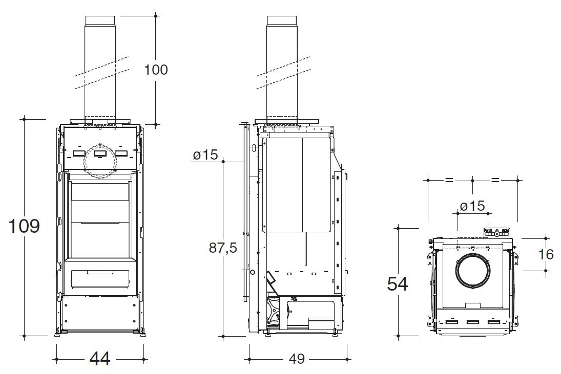 MONTEGRAPPA ducted pellet stove model RETTA 11.5 kW (Copia) (Copia) (Copia) (Copia) (Copia) (Copia) (Copia) - Image 3