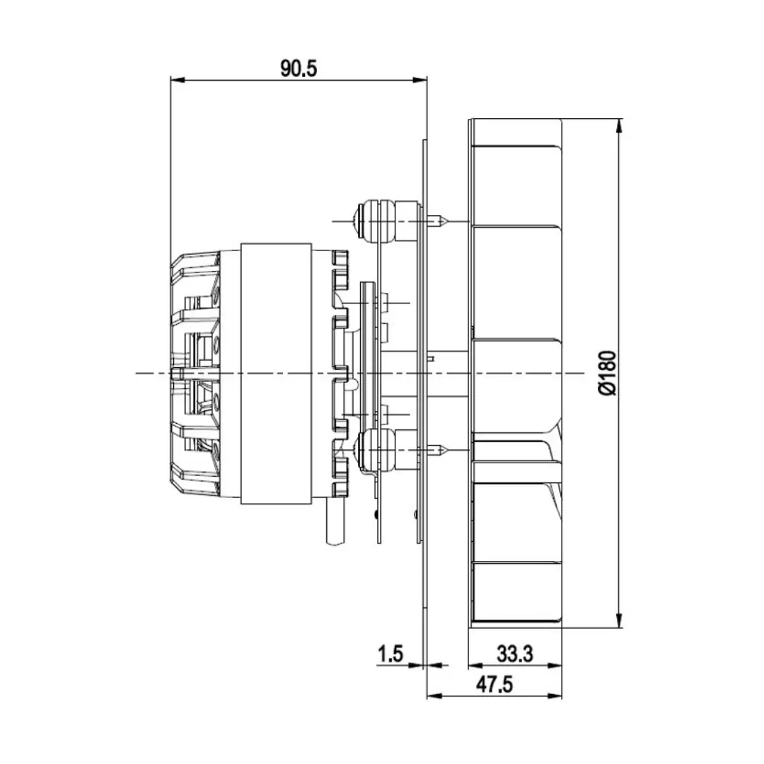 Estrattore aspiratore fumi per stufe a pellet R2E180-AU01-19 (Rif.Int. 6085) - immagine 3