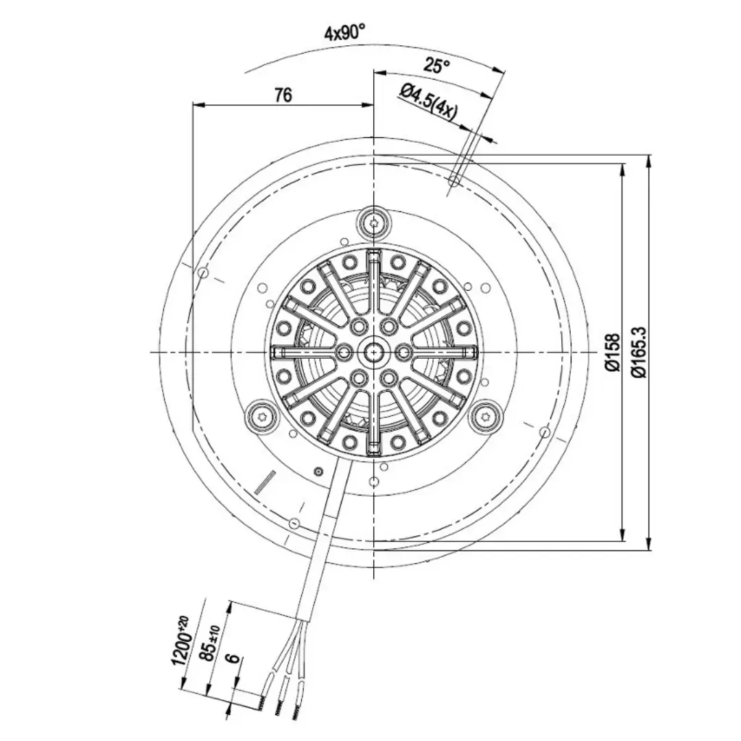 Estrattore aspiratore fumi per stufe a pellet R2E180-AU01-19 (Rif.Int. 6085) - immagine 4