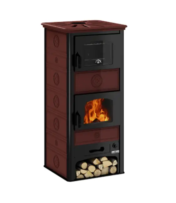 Stufa a legna con forno DE MANINCOR modello S60F BORDEAUX