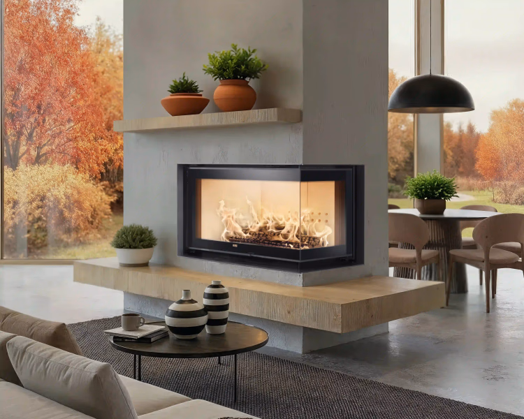 Termocamino a legna KLOVER modello ZEUS CORNER L/R 17,4 kW - immagine 4