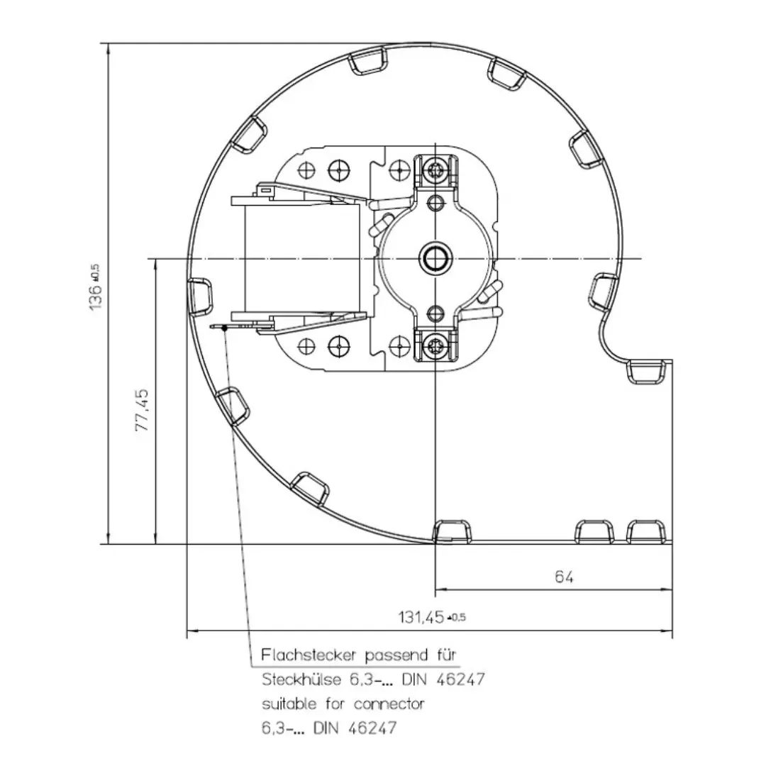 EBM RLD85/0042 A29-3030LH Centrifugal Fan for Pellet Stoves, Total Length 131.5mm, Nozzle Size 62x50mm, Power 30w, Specific for High Temperatures (Rif.Int. 6065) - Image 7