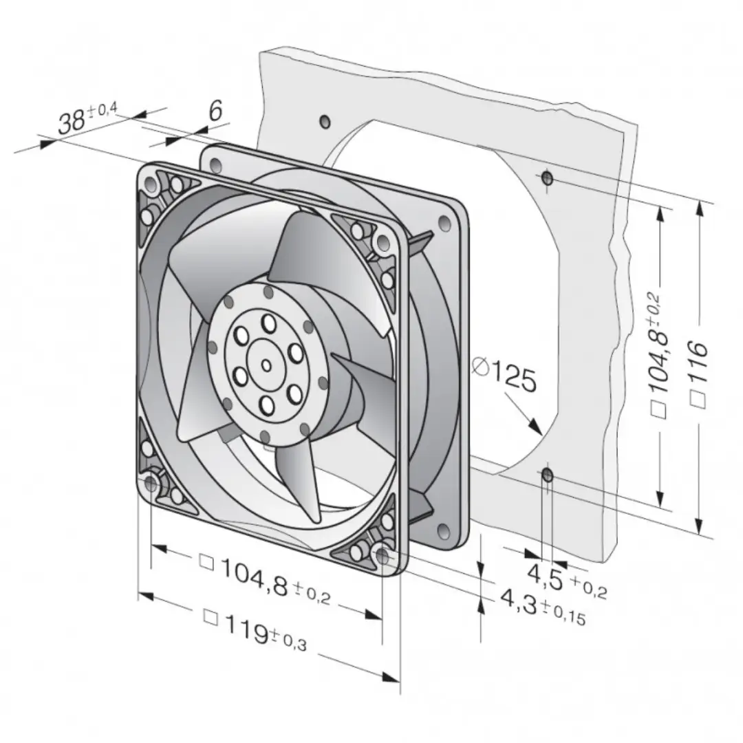 Ventilatore assiale con struttura e rotore in metallo cod. EBM4650N - RIF.INT. 3010 - immagine 4