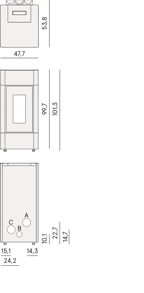 Stufa a pellet ventilata CADEL modello CRISTAL 8 e 8 PLUS - immagine 10