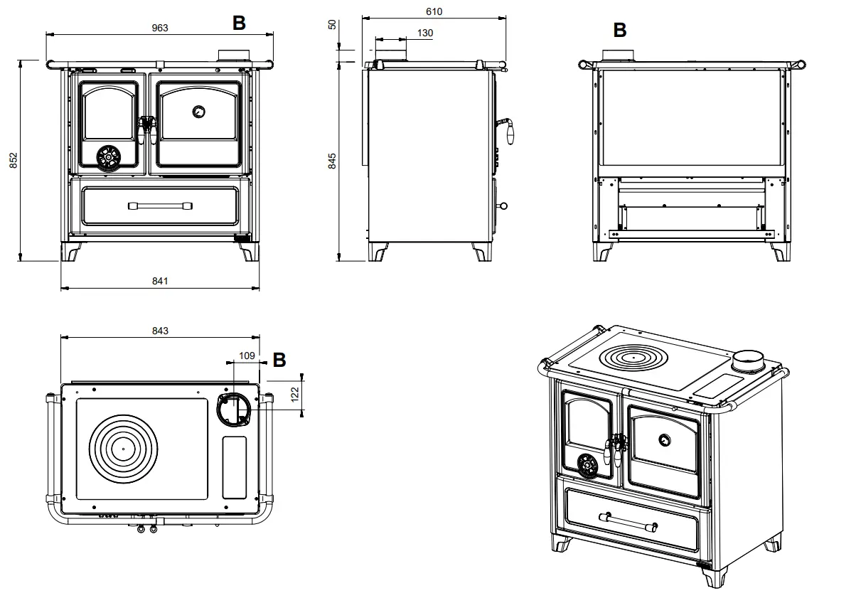 Cucina a legna NORDICA modello FAMILY VST 8 kW - immagine 3