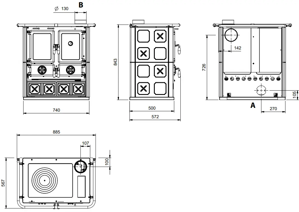 Cucina a legna NORDICA modello ROSETTA VST.16 MAIOLICA 7.9 kW - immagine 3