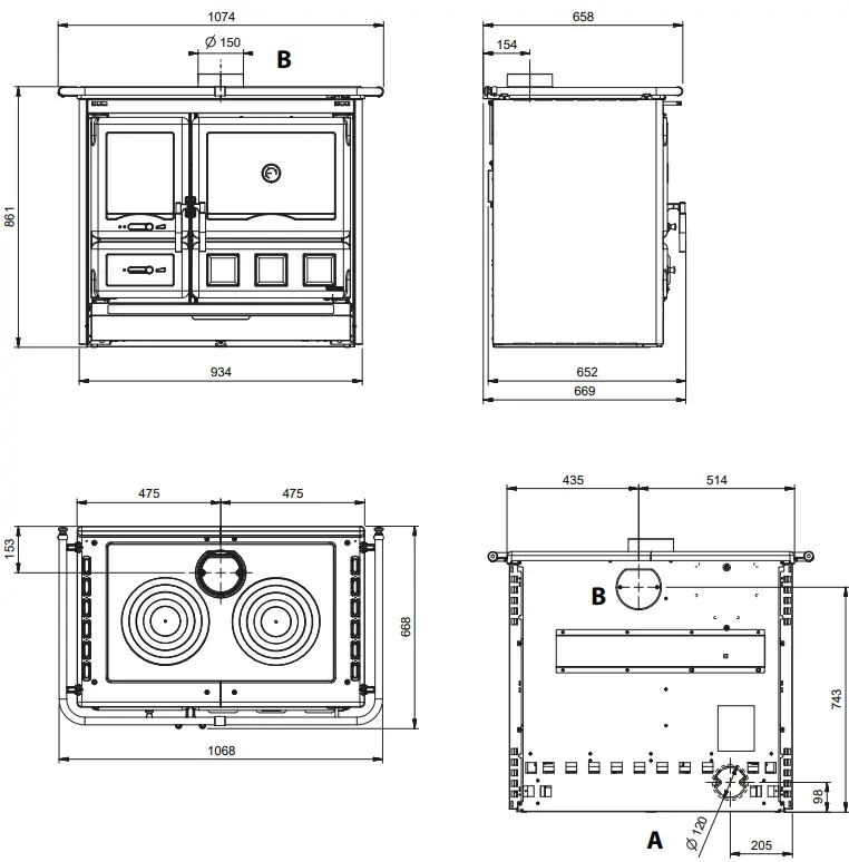 Cucina a legna NORDICA modello ROSA XXL VST.16 10,5 kW - immagine 3