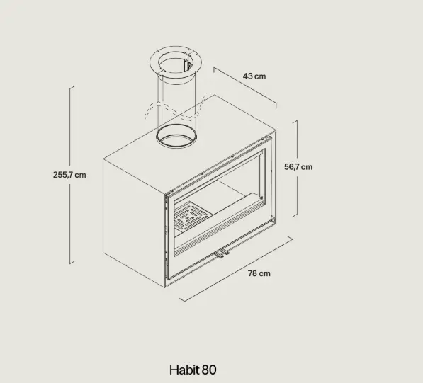 Stufa a legna ROCAL modello Habit 80+T Frontal - immagine 5