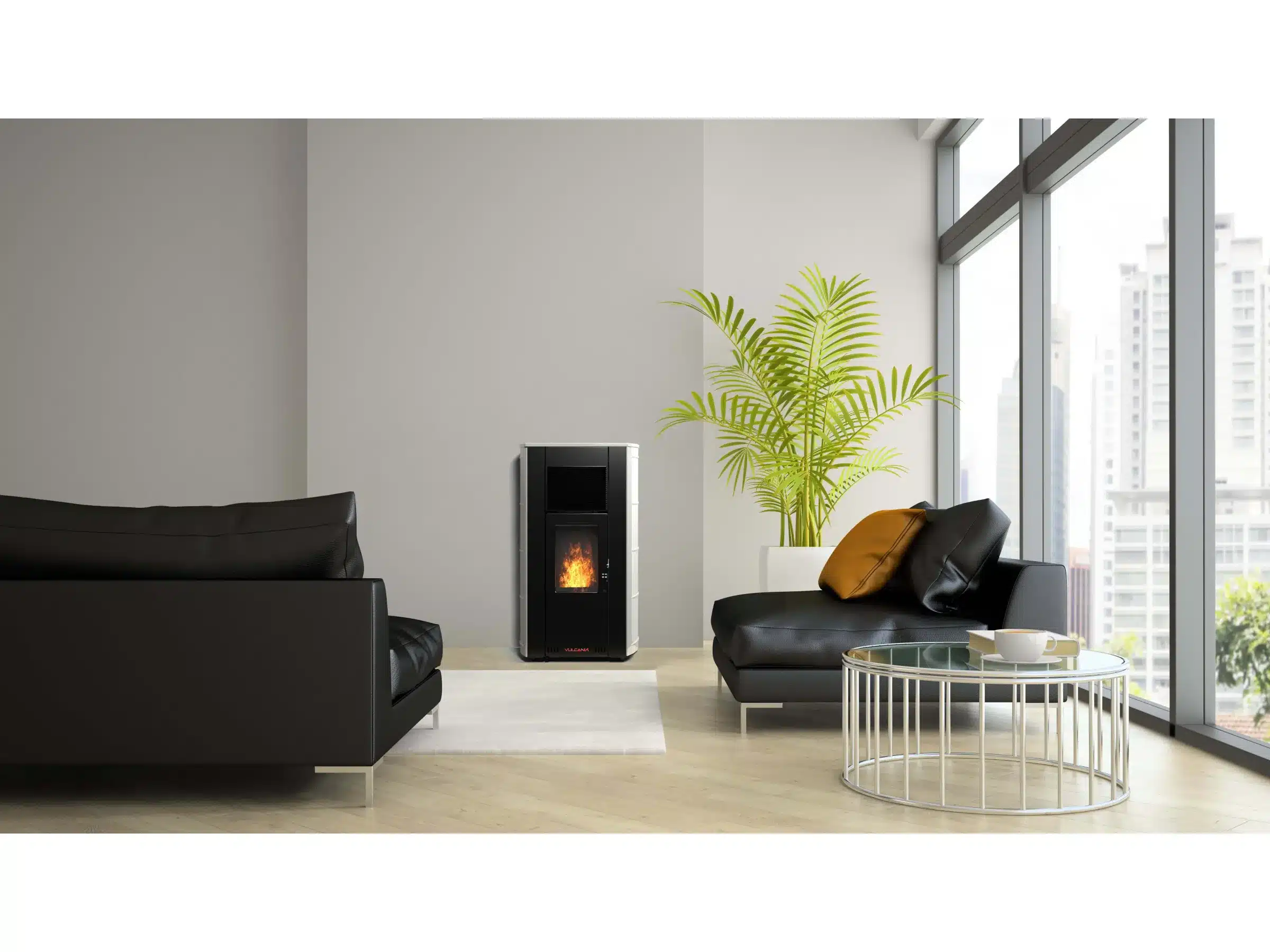 Stufa a pellet VULCANIA modello ALL-STONE CANALIZZATA ceramica - immagine 3