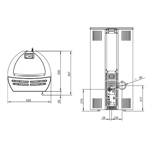 Stufa a pellet ad aria PALAZZETTI ROYAL modello ROBERTA AIR 80 8 kW - immagine 3
