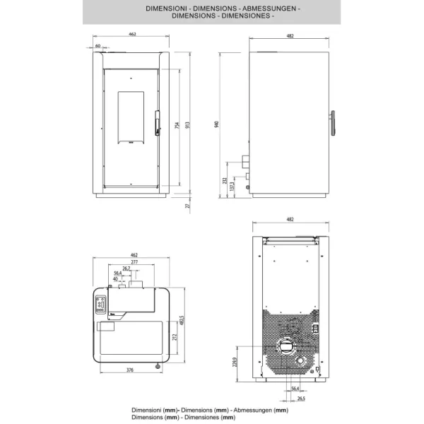 Stufa A Pellet PALAZZETTI ROYAL modello ILDE AIR 80 8kw - immagine 3