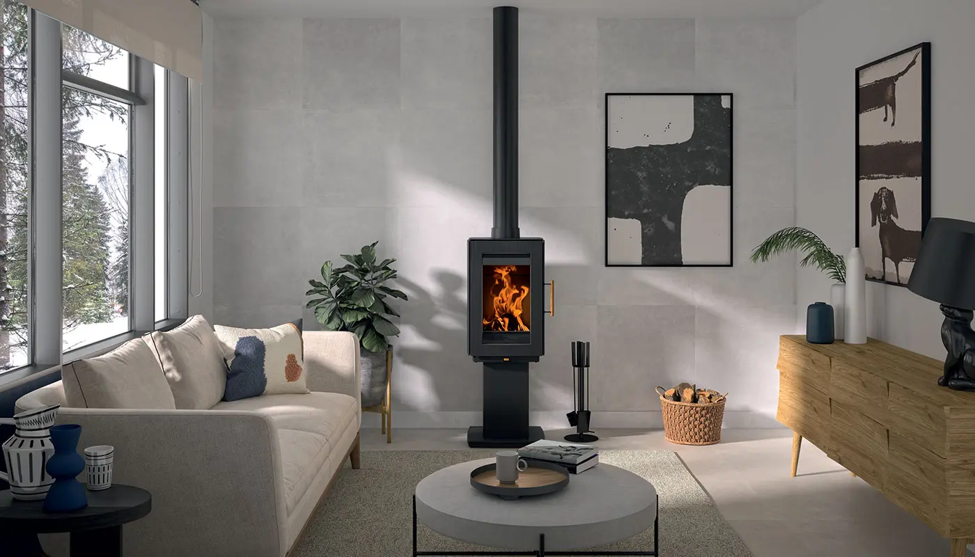 Stufa contemporanea a legna HERGOM modello GLOW 5S - immagine 4