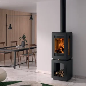 Stufa contemporanea a legna HERGOM modello GLOW 5S