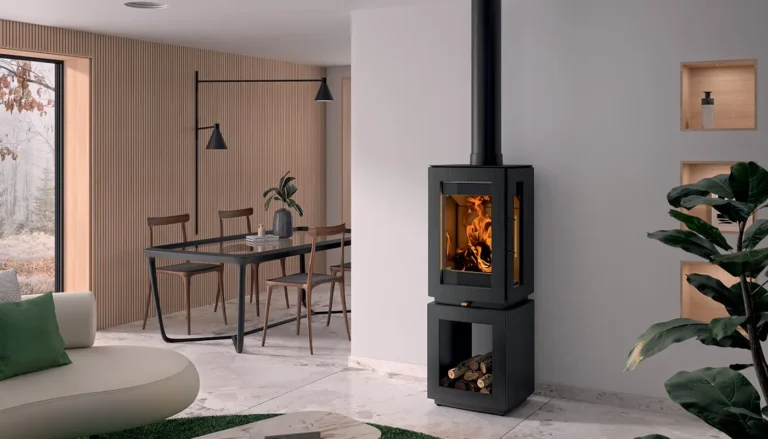 Stufa contemporanea a legna HERGOM modello GLOW 5S