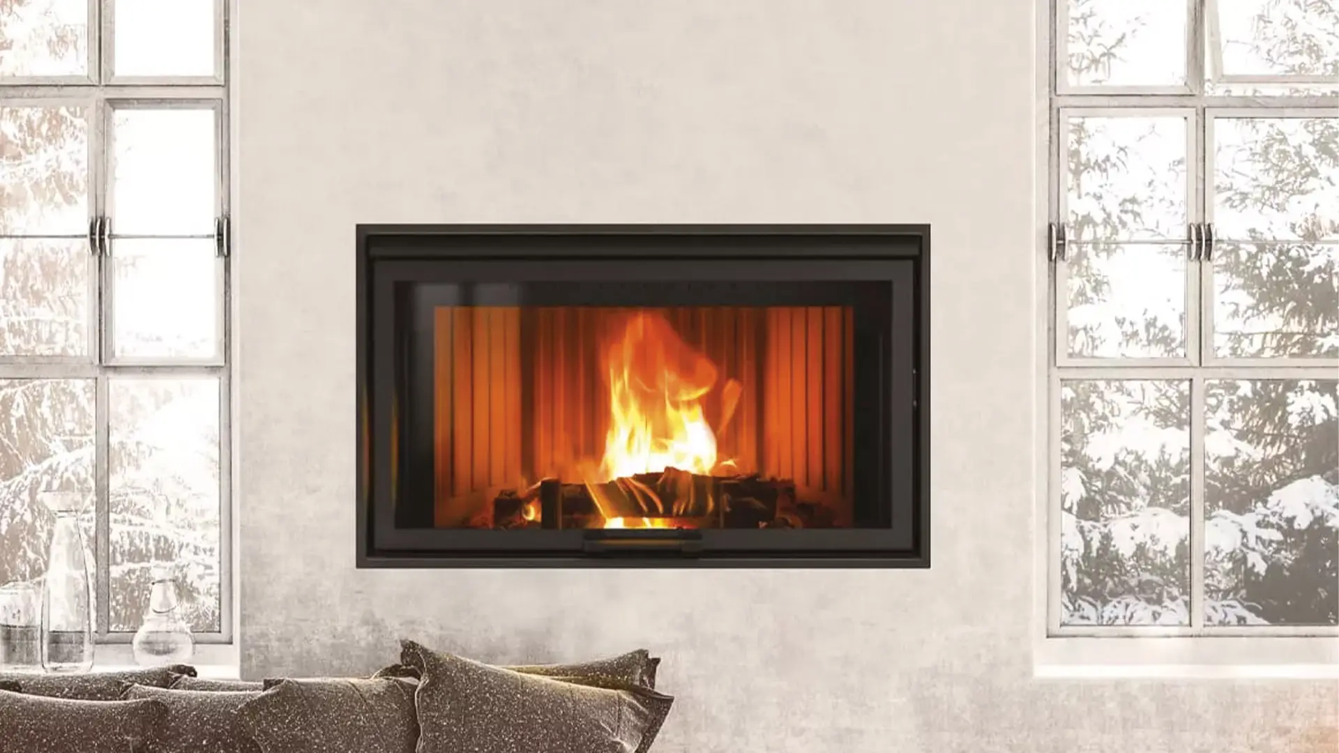 Termocamino a legna CLIMACALOR modello 100 IDROPLUS 34,5kW - immagine 3