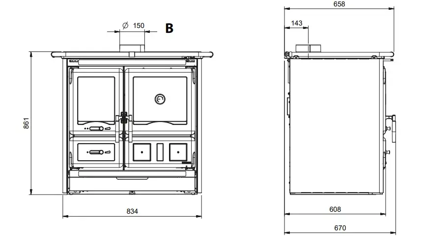 Cucina legna NORDICA modello ROSA L VST.16 STEEL 9,5 kW - immagine 4