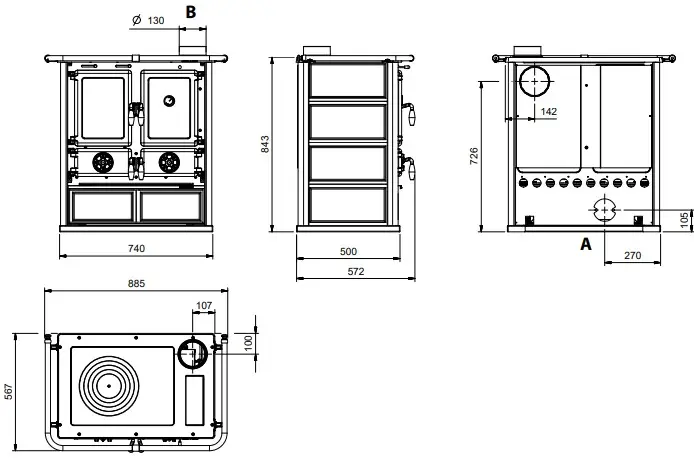 Cucina a legna NORDICA modello ROSETTA VST.16 PETRA 7.9 kW - immagine 3