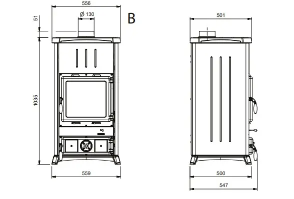 Stufa a legna NORDICA modello FEDORA 16 8,3 kW - immagine 3