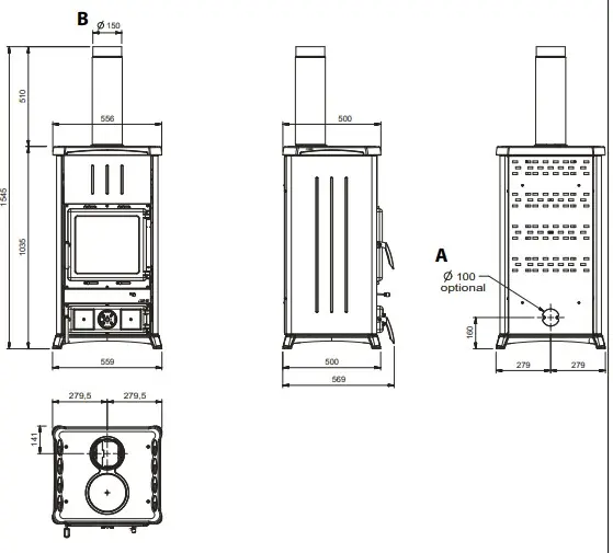 Stufa a legna NORDICA modello CONCITA 16 11,8kW - immagine 3