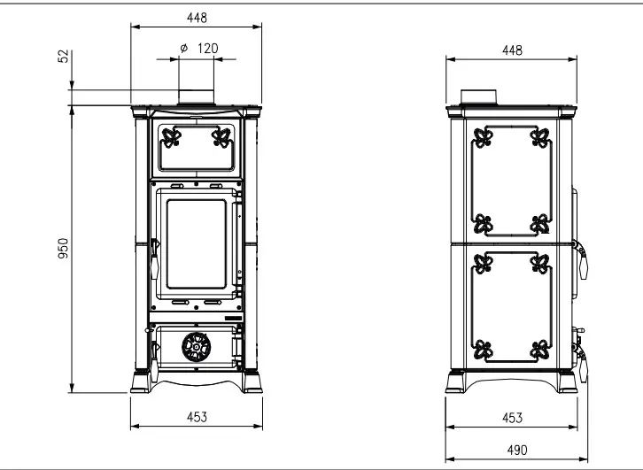 Stufa a legna NORDICA modello EMILIANA 165 6,5 kW - immagine 3
