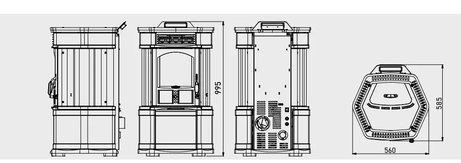 Stufa a pellet LINCAR modello MONELLINA EVO 6,9 kW - immagine 2