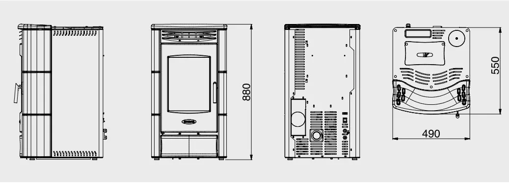 Stufa a pellet LINCAR modello MILLY PLUS 9,6 kW - immagine 2