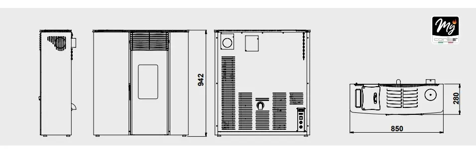 Stufa a pellet LINCAR modello FLAT EVO - immagine 4