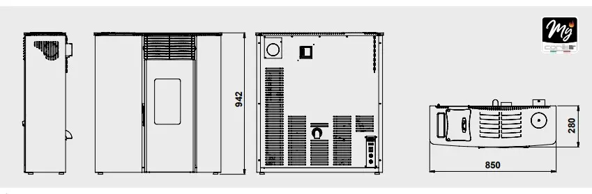 Stufa a pellet LINCAR modello FLAT CANALIZZATA EVO - immagine 4