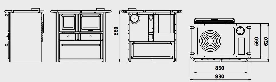 Cucina a legna LINCAR modello GAIA 149A VL - immagine 5
