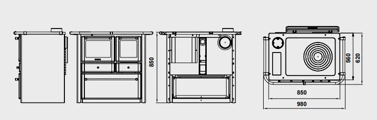 Cucina a legna LINCAR modello GAIA 149 V - immagine 4