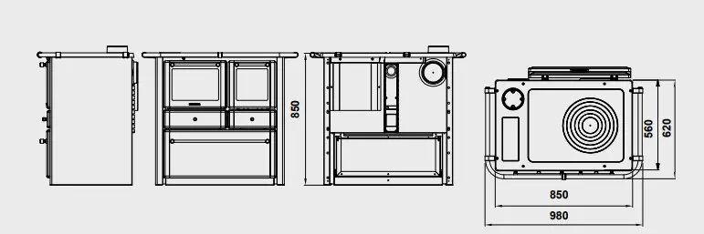 Cucina a legna LINCAR modello GAIA 149V SX - immagine 4