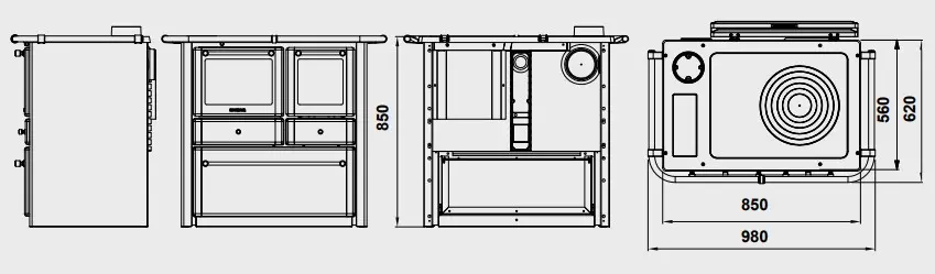 Cucina a legna LINCAR modello AURORA 149A V - Image 2