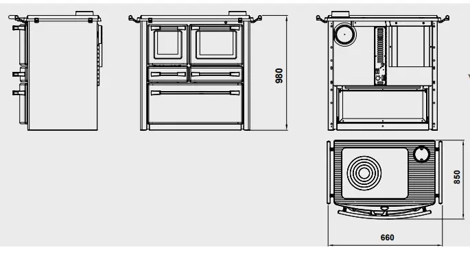 Stufa a legna LINCAR modello VALENTINA 149A 7,3kW - immagine 2