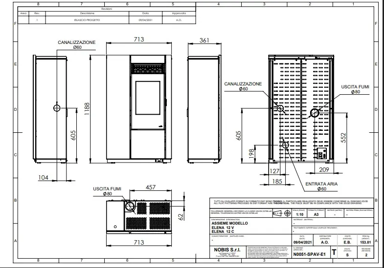 Stufa a pellet NOBIS modello ELENA 12 13,5 kW - immagine 6