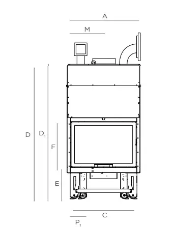 Termocamino a legna CLIMACALOR modello 100 IDROPLUS 34,5kW - immagine 4