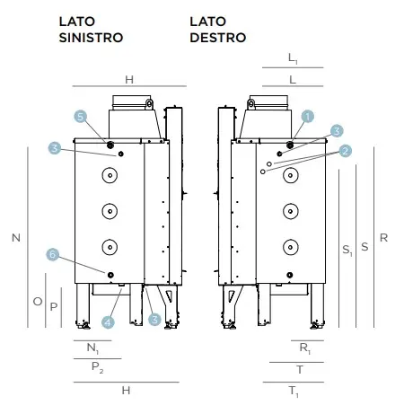 Termocamino a legna CLIMACALOR modello 100 IDROPLUS 34,5kW - immagine 5