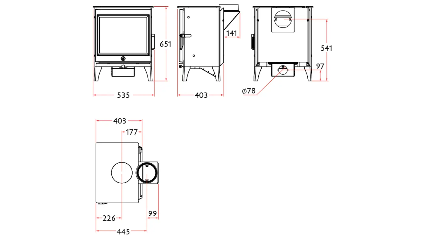 Stufa classica a legna CHARNWOOD modello CRANMORE 7 11kW - immagine 8