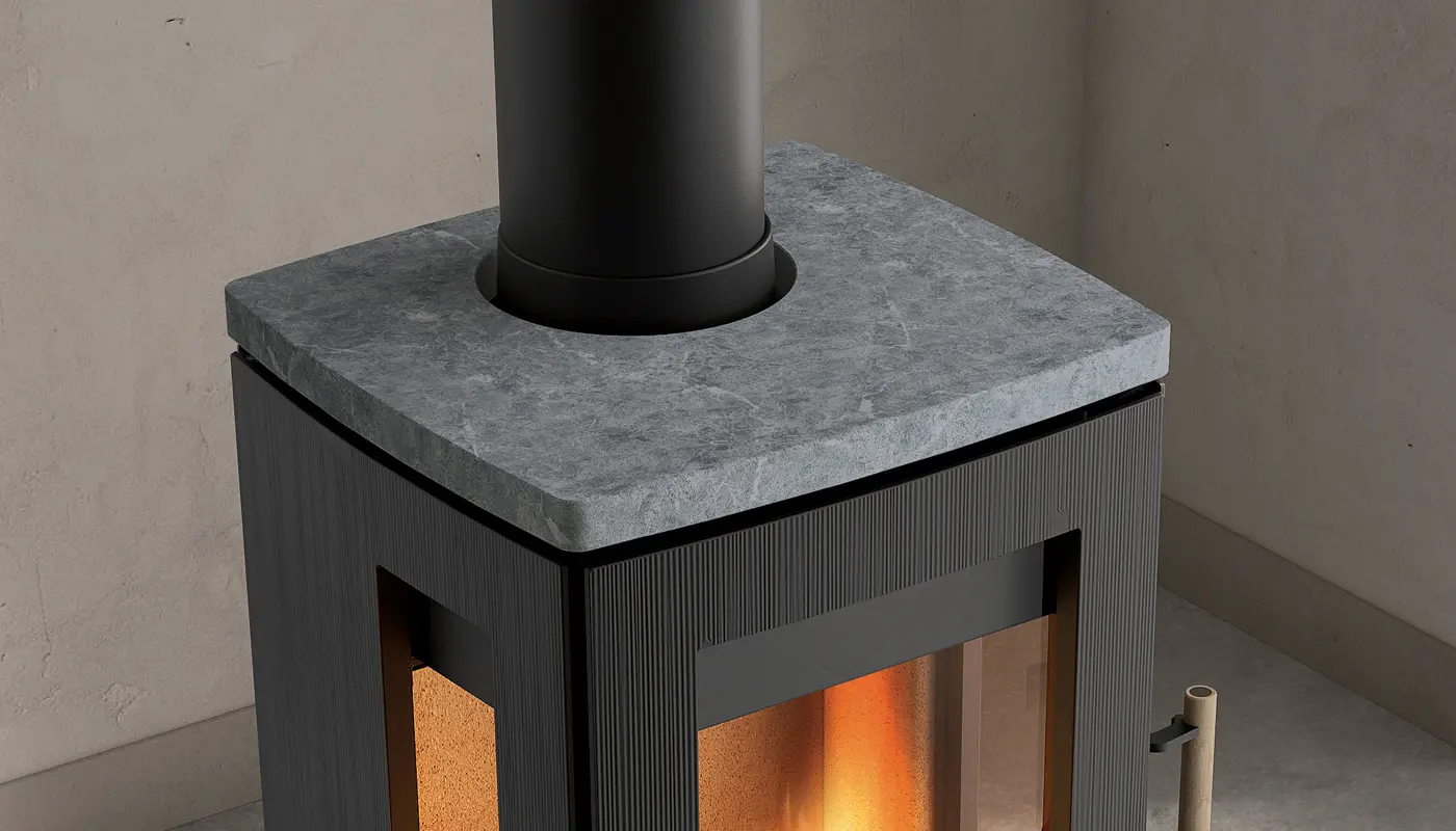 Stufa contemporanea a legna HERGOM modello GLOW 5S - immagine 9