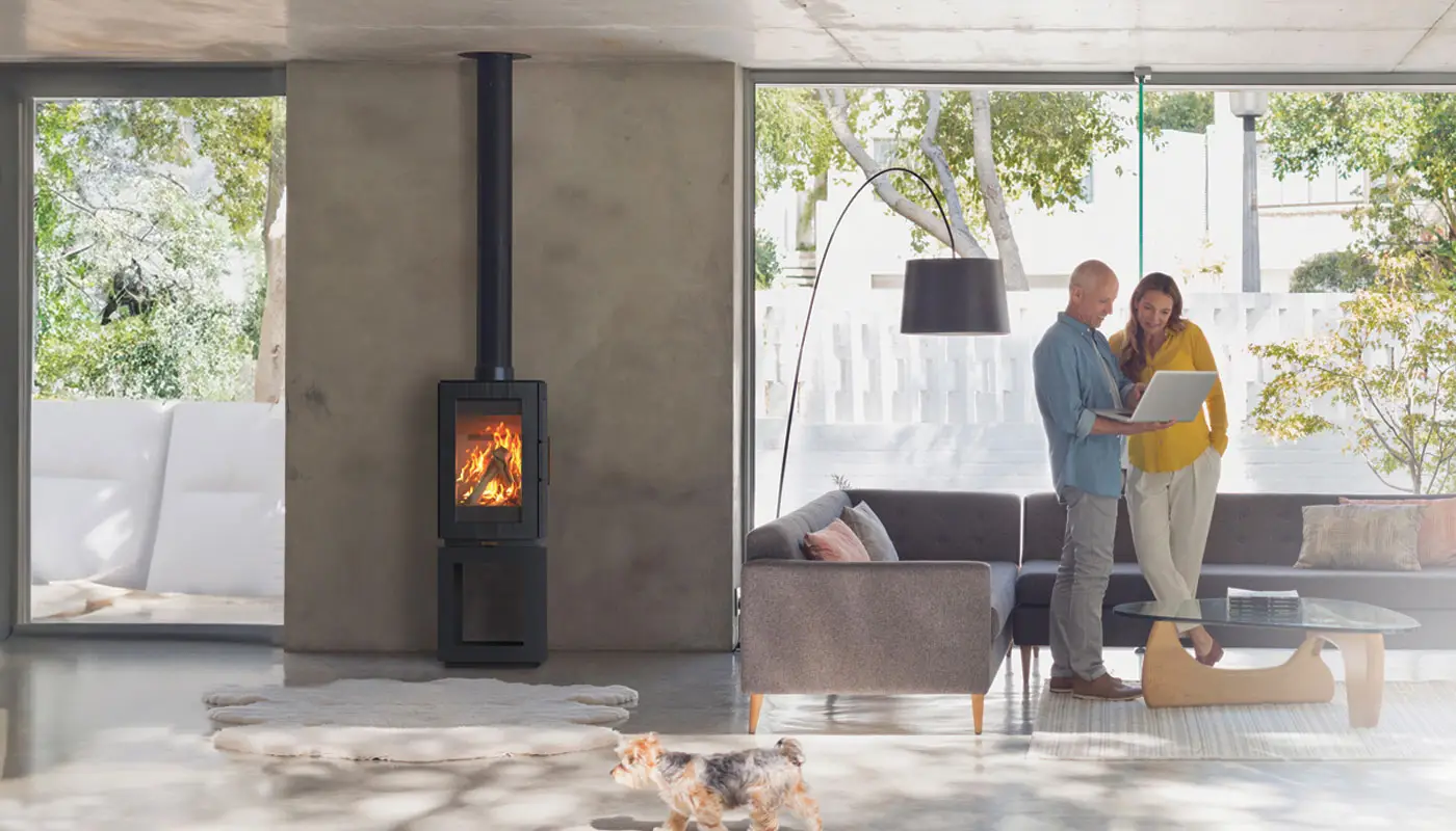 Stufa contemporanea a legna HERGOM modello GLOW 5S - immagine 7